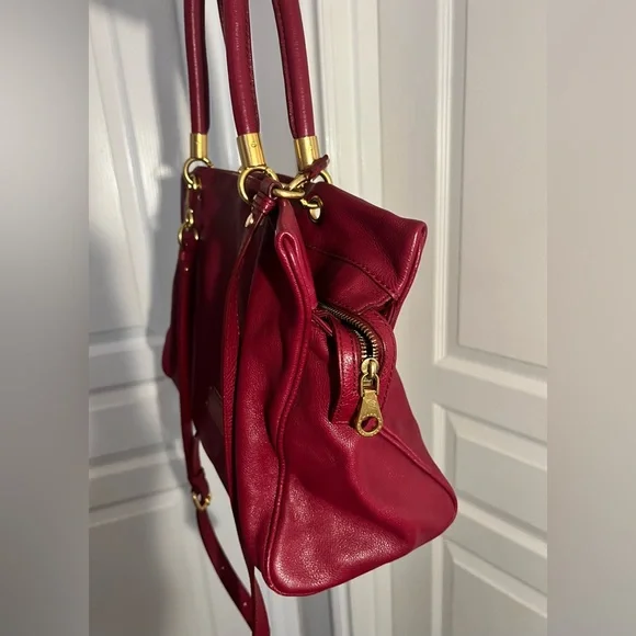 Marc by Marc Jacob's soft Slouchy Buttery red satchel handbag purse large - Picture 3 of 9